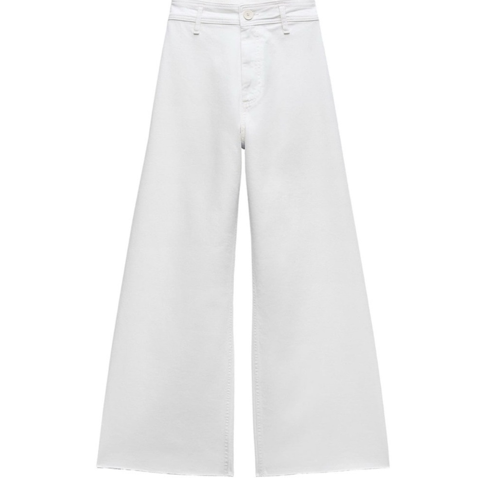 Wide-Leg White Pants